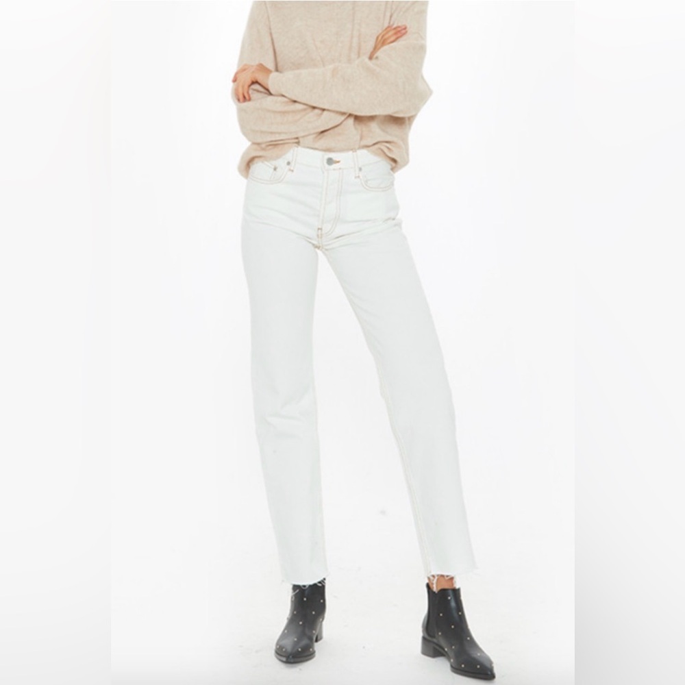 Anine Bing Jackie Straight Leg Jeans in Vanilla Size 28 - Picture 2 of 8